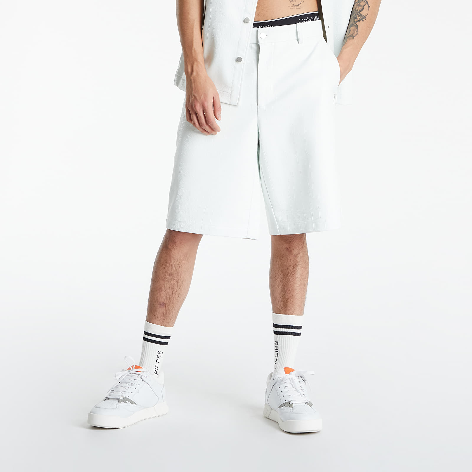 Къси панталони Han Kjøbenhavn Suit Shorts Wide Leg White Croc 993505