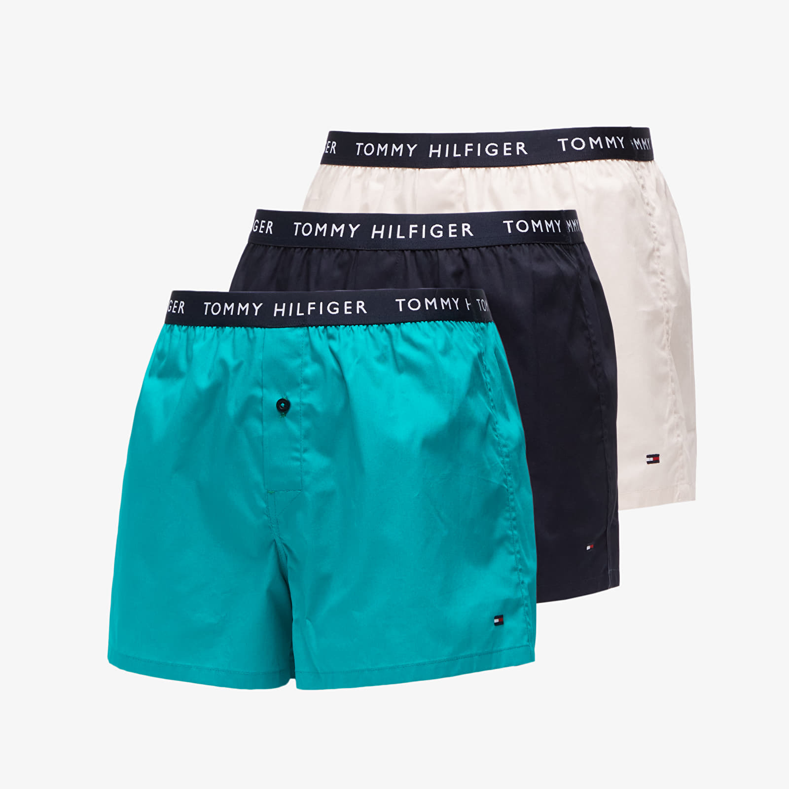 Мъжко бельо Tommy Hilfiger Recycled Essentials 3 Pack Woven Boxer Desert Sky/Maui Green/Pale Pink 998266